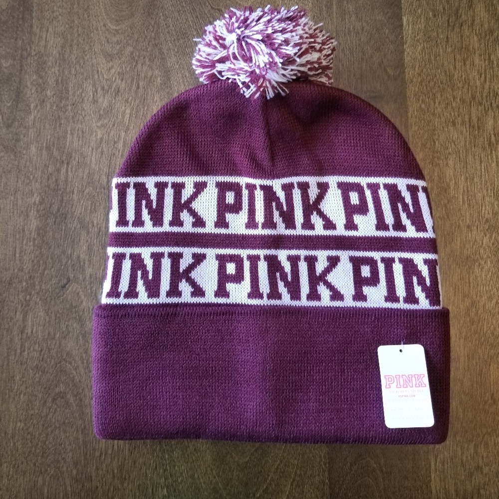 Victoria's Secret Pink pom pom beanie